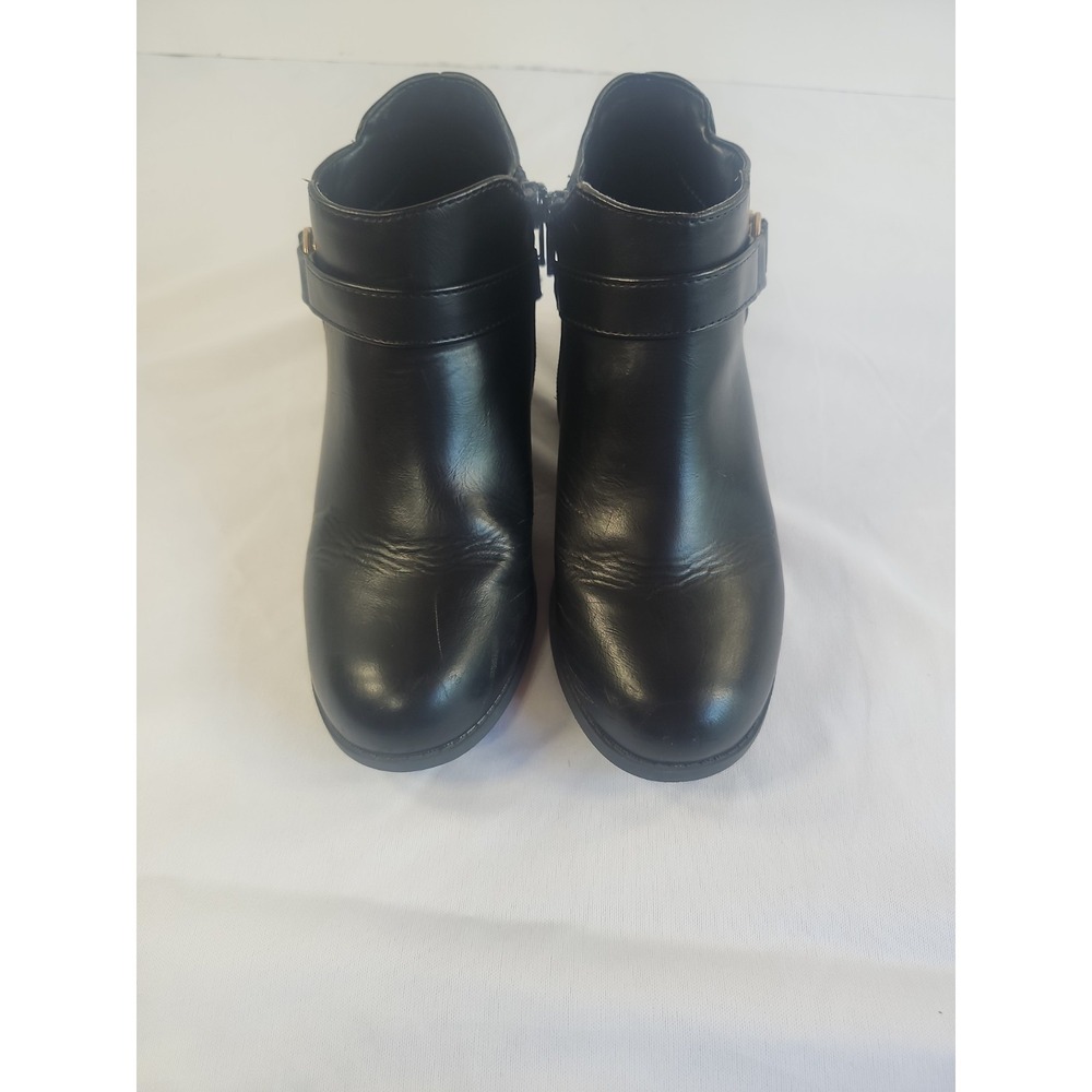 Place Kids Biker Boot Black Patent Leather With Buckle And‎ Zipper Size 3